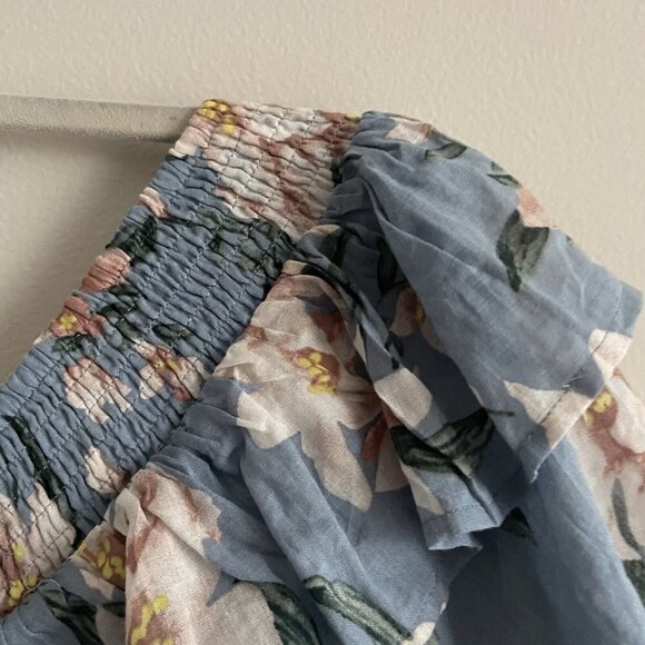 Loveriche Women SZ L Blue Floral Off Shoulder Ruffle Top Wide Leg Jumpsuit NWT - Picture 6 of 12
